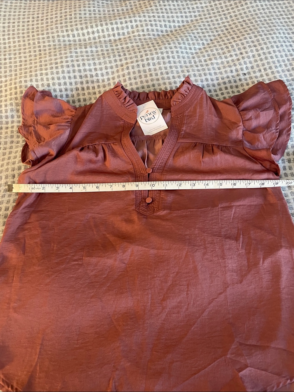 NWT Ruffle-Trim Flutter Sleeve Blouse - Picture 5 of 5